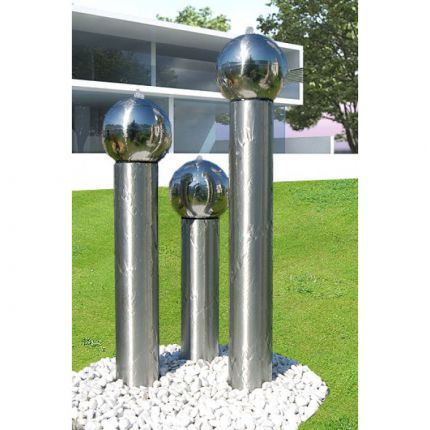 Edelstahl Gartenbrunnen Stuttgart 3er SET 120S10