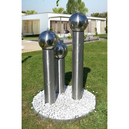 Edelstahl Gartenbrunnen Stuttgart 3er SET 140S10