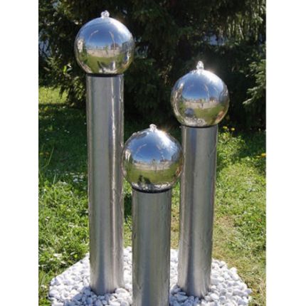 Edelstahl Gartenbrunnen Stuttgart 3er SET 130S15