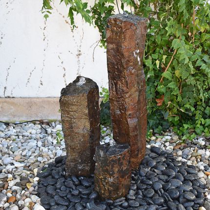 Quellsteinbrunnen 3er Set Basalt 90