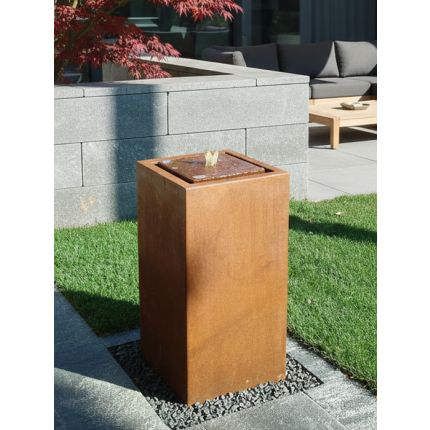 Cortenstahlbrunnen York Cubus 50/100