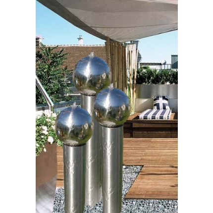 Edelstahl Gartenbrunnen Stuttgart 3er SET 100S10