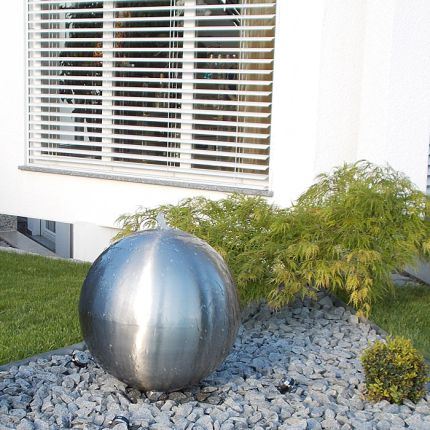 Gartenbrunnen Edelstahl Mondial 60 LED