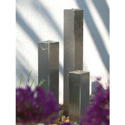 Edelstahl Gartenbrunnen Hamburg 3er SET 60S10