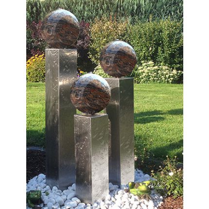 Edelstahl Gartenbrunnen Kiel 3er SET 125S25