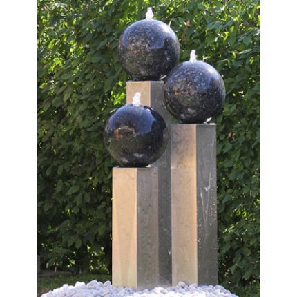 Edelstahl Gartenbrunnen Kiel 3er SET 100S20