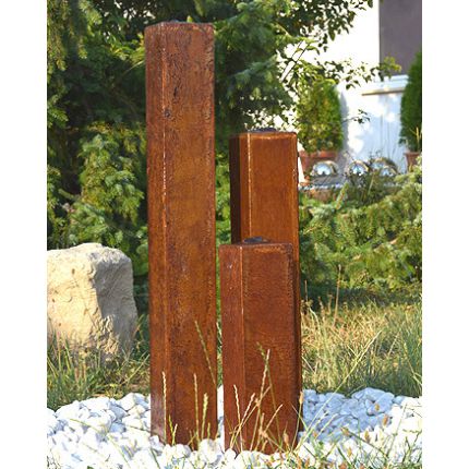 Cortenstahl Gartenbrunnen Chelsea 3er SET 120S10
