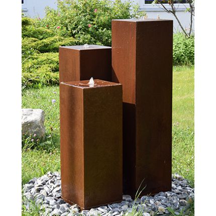 Cortenstahl Gartenbrunnen Chelsea 3er Set 120S30