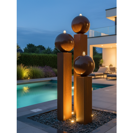 Cortenstahl Gartenbrunnen Dublin 110S30