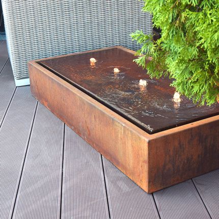 Terrassenbrunnen Cortenstahl Modell York 120 - Bild 04