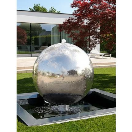 Gartenbrunnen Edelstahl Mondial 100 LED Exklusiv