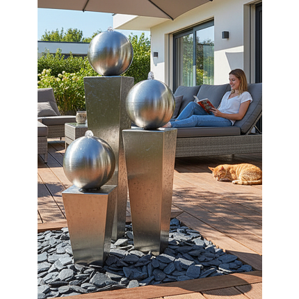 Edelstahl Gartenbrunnen Frankfurt – Trion