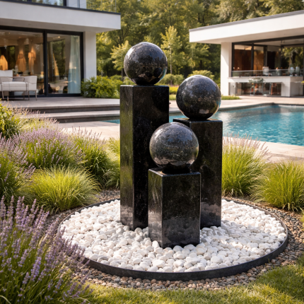 Gartenbrunnen Granit Kugelbrunnen 