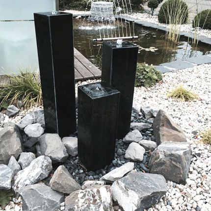 Gartenbrunnen Granitbrunnen Black Stone 10x10 bild 2