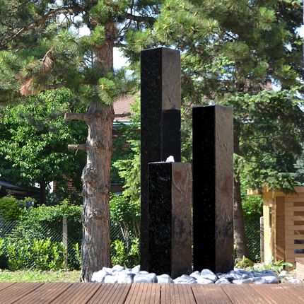 Gartenbrunnen Granitbrunnen Black Stone 20x20