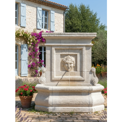 Gartenbrunnen Wandbrunnen Naturstein Anduze I