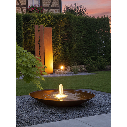 Cortenstahlbrunnen Wasserschale Aqua Bowl 80 M1