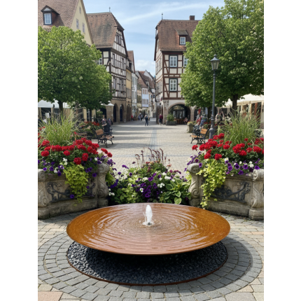 Gartenbrunnen Wasserschale AQUA BOWL M1 Cortenstahl ø 200 cm 