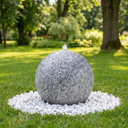 Massive Gartenbrunnen Granitkugel Durchmesser 30