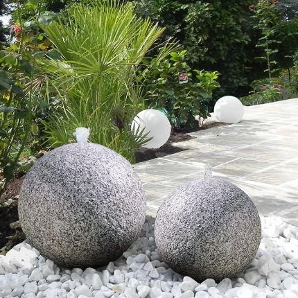 Gartenbrunnen Granitkugel Duo 50 LED