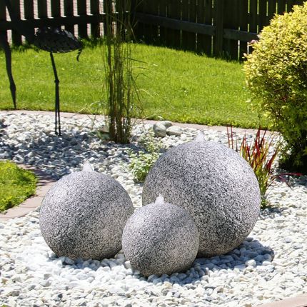 Gartenbrunnen Granitkugel Trio 50 LED