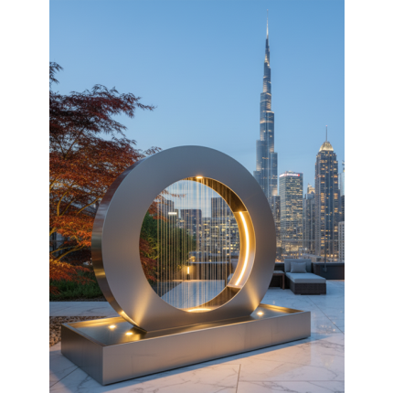 Designbrunnen Omega Edelstahl