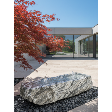 Wassertisch Wachauer Marmor Quellstein Findling 