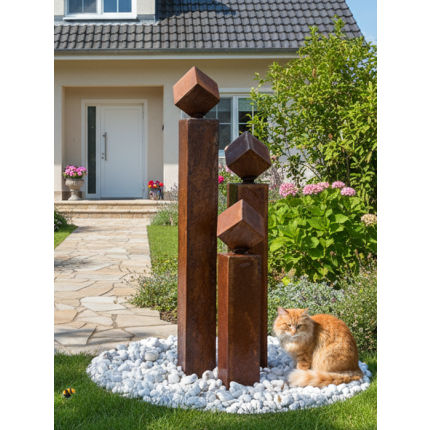 Cortenstahl Gartenbrunnen Norwich 3er SET 130S20