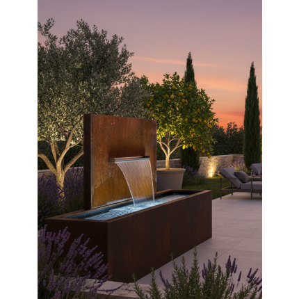 Cortenstahlbrunnen Wasserfall Aqua Linea WF1