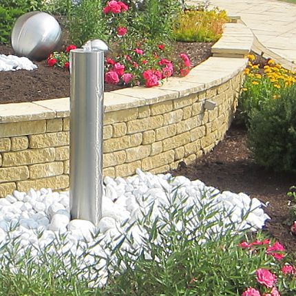 Gartenbrunnen Edelstahl Runde Wassersäule Modell Münchten 15 solo