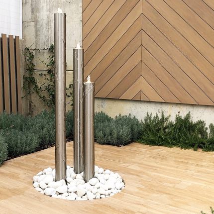 Gartenbrunnen Edelstahl Runde Wassersäule Modell München 10