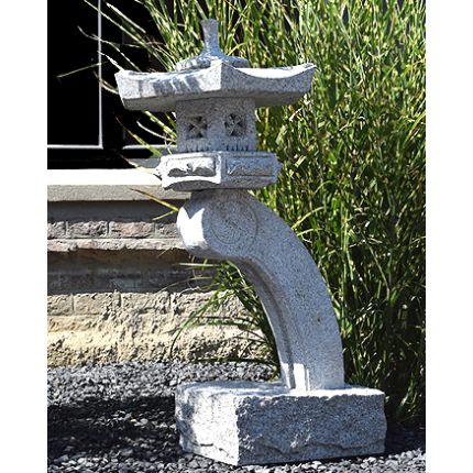 Granit Laterne Rankei, H 90 grau gartenfigur 5