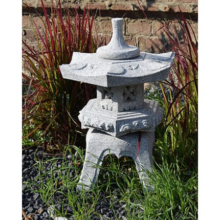 Granit Laterne Rokkuku Yukimi H 50 grau gartenfigur 01
