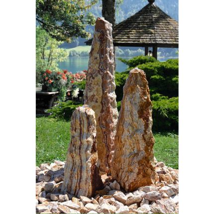 Quellsteinbrunnen 3er Set Onyx Marmor Natur 160