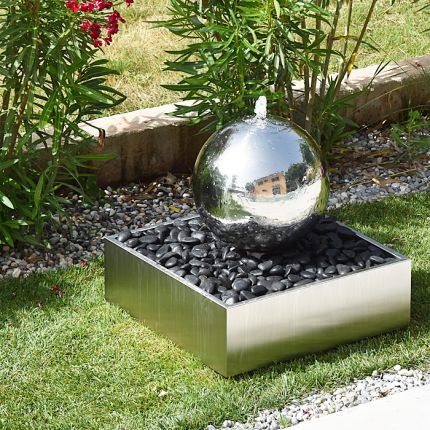 Terrassenbrunnen Edelstahl Kugelbrunnen Globe