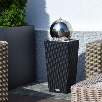 Terrassen Kugelbrunnen Visio Terra 75 LED weiss Bild 02